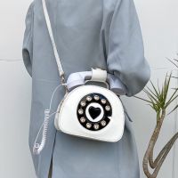 Чанта с работеща ретро слушалка White, снимка 3 - Чанти - 45350297