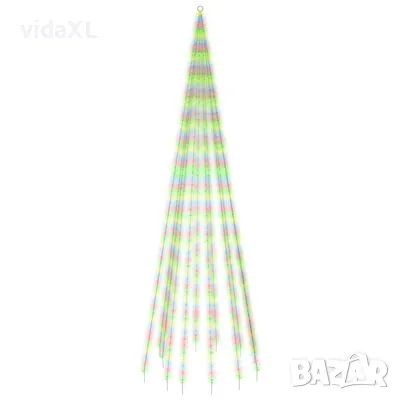 vidaXL Коледна елха на флагщок, цветно, 732 LED, 500 см (SKU:343529), снимка 1