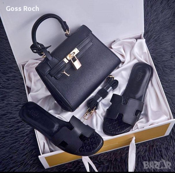 Hermès Черни дамски обувки и чанта , снимка 1