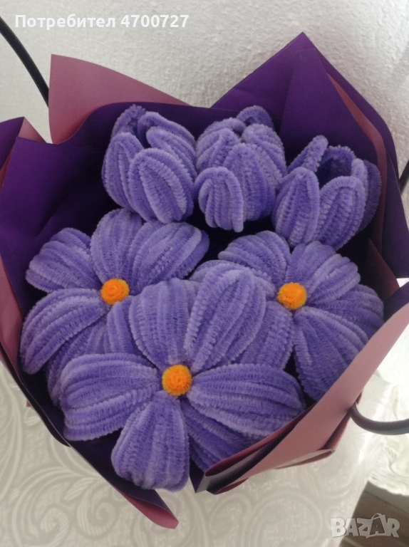Цветя изработени от меки телени пръчици, снимка 1