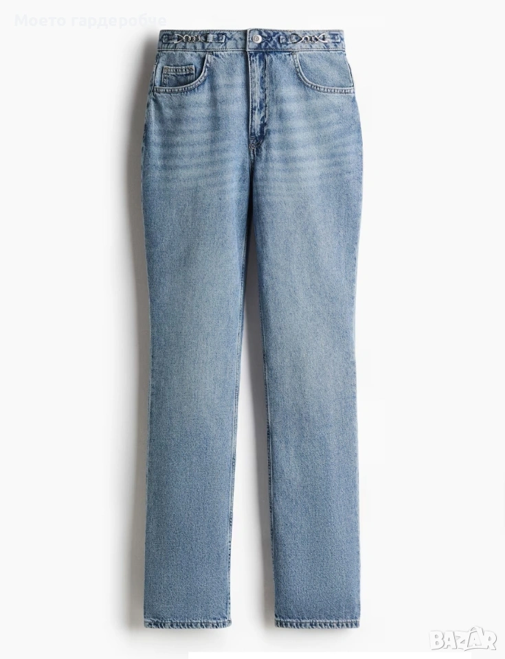 Нови дамски дънки H&M Straight Ultra High Jeans размер ХЛ, снимка 1