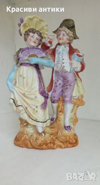Старинна, красива фигура от бисквитен порцелан, висока 20 см, снимка 1