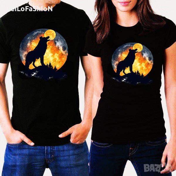Тениски за двойки с Вълци - Пълнолуние, снимка 1