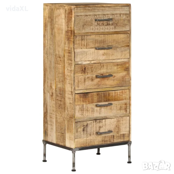 vidaXL Шкаф с чекмеджета, 45x35x106 см, мангово дърво масив（SKU:247806）, снимка 1