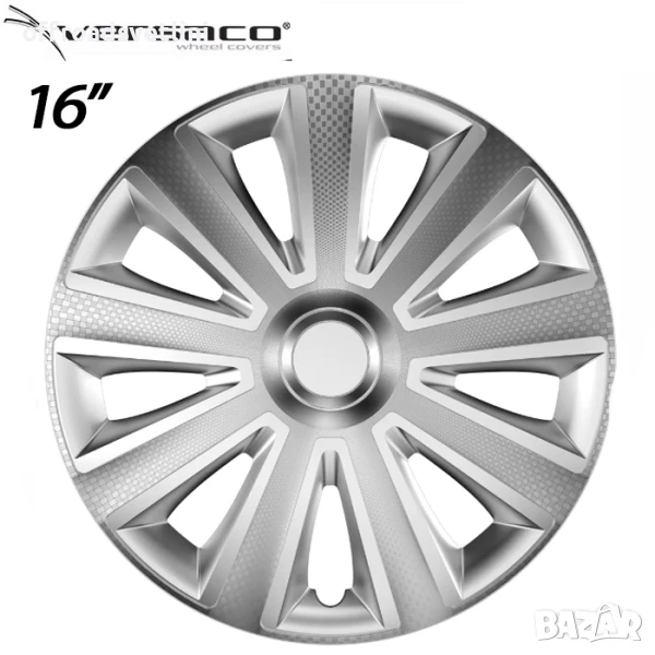 4 Броя Сиви Тасове за джанти 16'' Карбон Versaco Carbon Aviator 16 инч, снимка 1