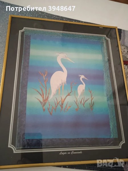 Картина " Чапли в езерото", снимка 1