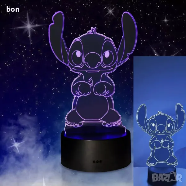 3D LED лампа Lilo Stitch, снимка 1