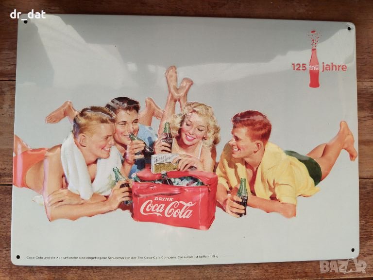 оригинална табела Coca Cola 125 години, снимка 1