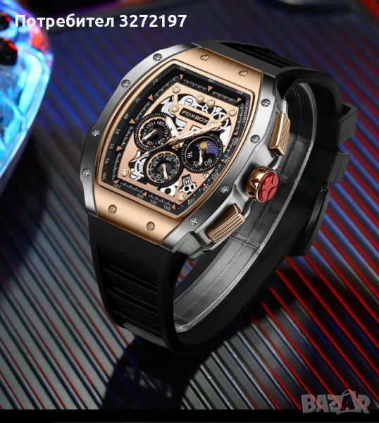 2024 FOXBOX луксозен кварцов часовник,водоустойчив,хронограф, снимка 1