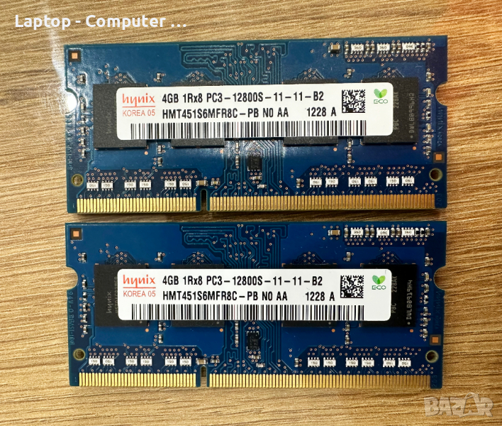 Рам памети за лаптоп Hynix 2x4GB 8GB DDR3 1600MHz , снимка 1