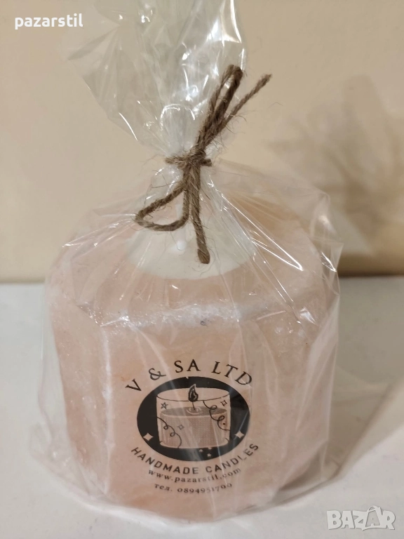 Ароматна свещ - каменна сол, соев восък , снимка 1