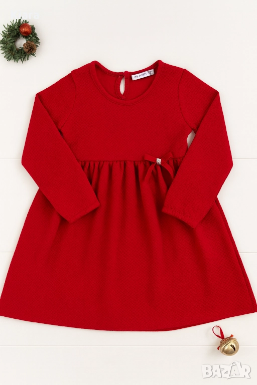 Детска рокля 116 с подарък бяло пухкаво болеро, снимка 1