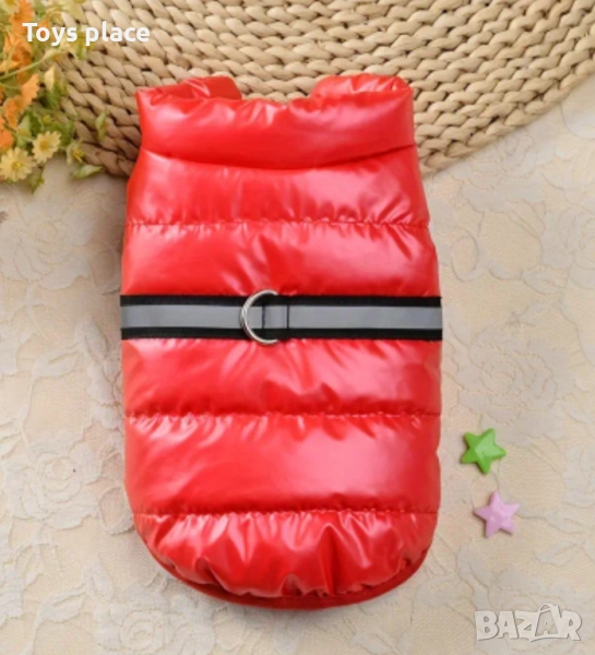 Ново червено шушляково яке за куче S/M, снимка 1