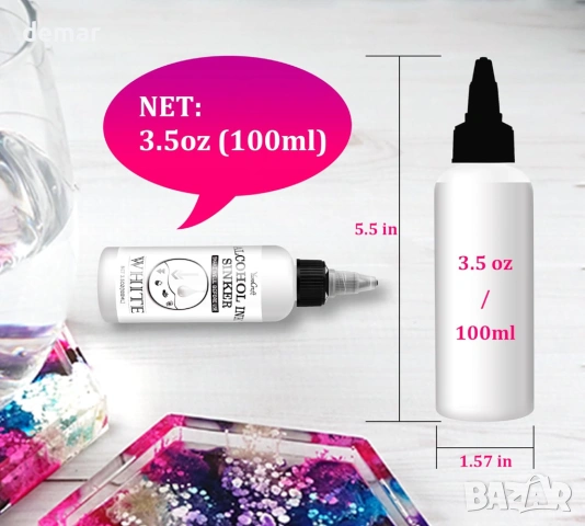 Бяло алкохолно мастило за епоксидна смола, 100 мл концентрирано, снимка 4 - Други стоки за дома - 53656716