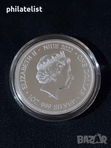 Ниуе 2022 - 1 долар - Комодски варан и Тигър , 1 OZ сребърна монета BU, снимка 4 - Нумизматика и бонистика - 50151493