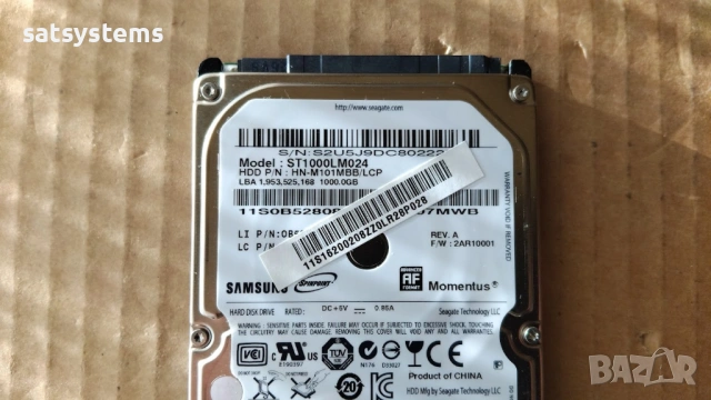 Хард диск Laptop Seagate Samsung ST1000LM024 1000GB SATA 3.0Gb/s , снимка 3 - Твърди дискове - 51743255