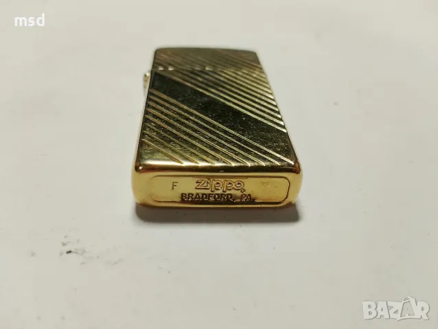 Zippo Slim с позлата, снимка 3 - Запалки - 48866826