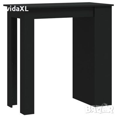 vidaXL Бар маса с рафт за съхранение, черна, 102x50x103,5 см, ПДЧ(SKU:809468, снимка 1 - Маси - 45798215