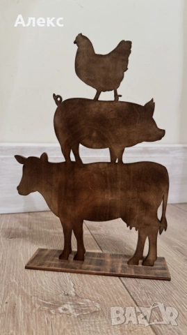 Декорация с две лица, животни в стил Рустик.„Дом Сладък Дом“, снимка 2 - Декорация за дома - 52356396