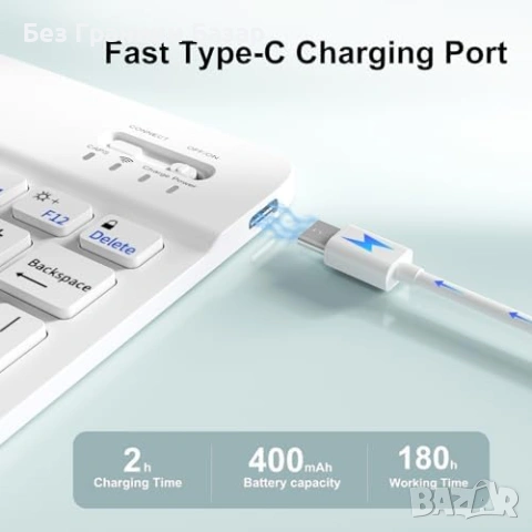 Нов Калъф с Bluetooth клавиатура за iPad 10.2 10.5 Айпад кейс таблет, снимка 5 - Друга електроника - 53817917