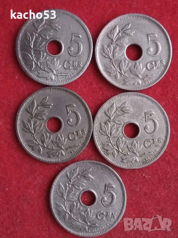 5 сантима 1904-1928 г. Белгия.