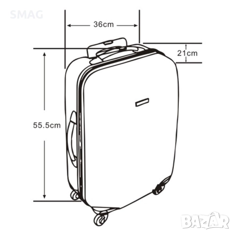 Куфар с колелца 33л, розов_1233328, снимка 9 - Куфари - 52189252
