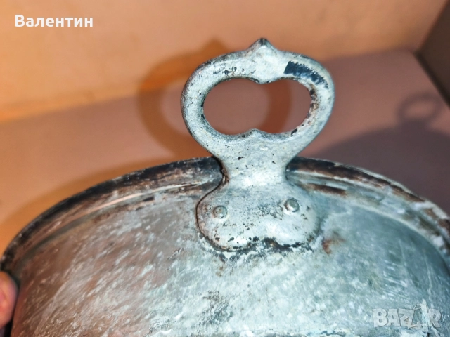 Бакърена тава с НАДПИС, снимка 6 - Антикварни и старинни предмети - 52540064