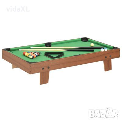 vidaXL Мини билярдна маса, 3 фута, 92x52x19 см, кафява и зелена(SKU:91947, снимка 1 - Други игри - 46254469