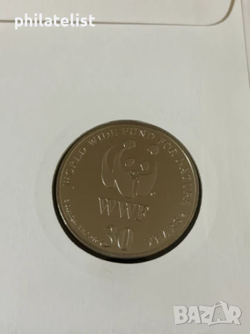 Ангуила 1995 - морска костенурка , 30 години WWF медал – Numisbrief, снимка 4 - Нумизматика и бонистика - 51387386