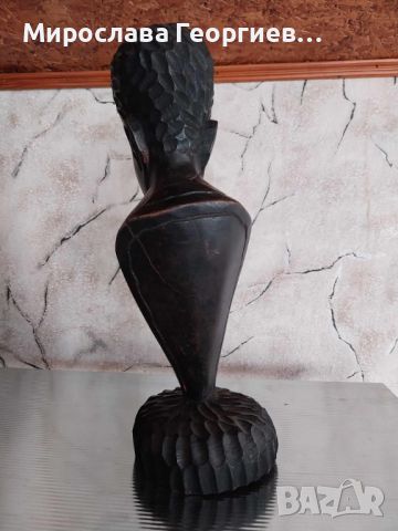 Стара африканска ръчно резбована скулптура, снимка 4 - Антикварни и старинни предмети - 45331605