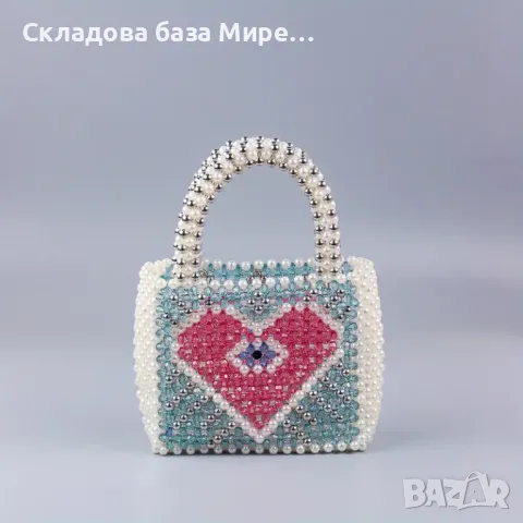 Ръчно изработена чанта перлена мъниста, 16,5x24x6, снимка 2 - Чанти - 49600082