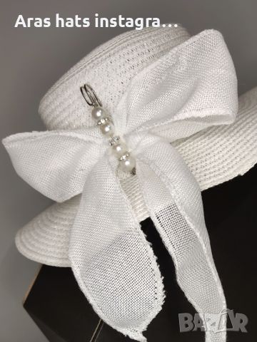 Бяла лятна шапка , снимка 3 - Шапки - 45355066