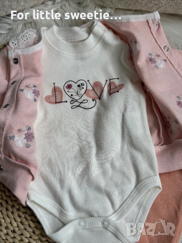 Красив памучен сет от 3 части 🌸  , снимка 3 - Комплекти за бебе - 53811853