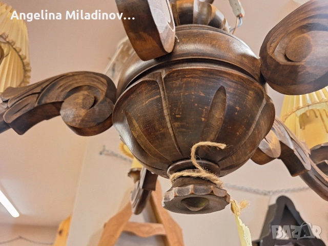 Винтидж полилей дъб масив , снимка 4 - Полилеи - 51780421