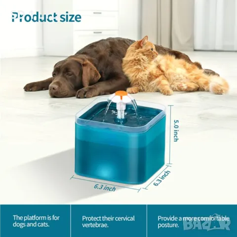 Фонтан за вода за домашни любимци Colorful Pet F2 автоматична поилка за котки животни, снимка 5 - Други стоки за животни - 49261357