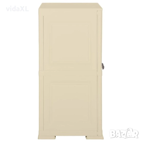 vidaXL Пластмасов шкаф, 79x43x85,5 см, дървен дизайн, ангорско бяло(SKU:340596), снимка 2 - Шкафове - 52564362