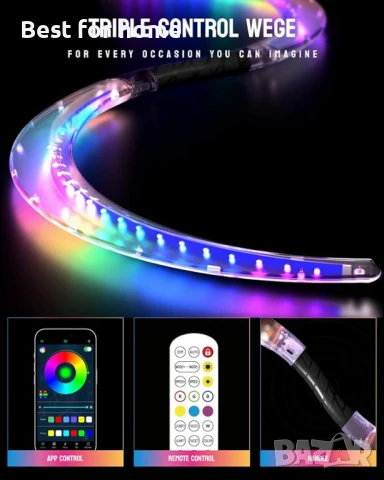 LED POI  рингове S-образна форма с 241 цветни режима на осветление, снимка 3 - Друга електроника - 50663233