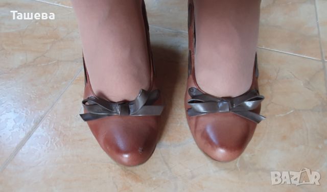 Дамски обувки от естествена кожа 38 номер , снимка 1 - Дамски обувки на ток - 45730301