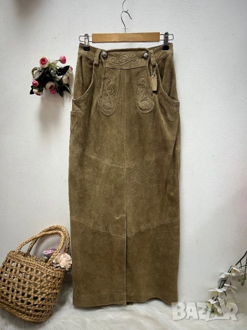 Естествена кожа, дълга пола