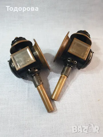 Чифт безупречни файтонски фенери- ляв и десен, снимка 2 - Антикварни и старинни предмети - 49774477