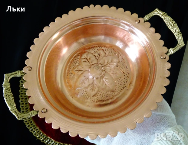 Меден съд,купа,сахан,чиста червена мед. 