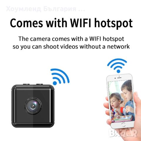 НОВО! WiFi Мини шпионска камера кубче - скрита камераа, снимка 13 - HD камери - 45372201