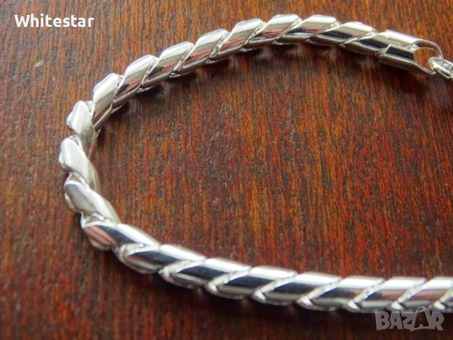 Псребрена мъжка гривна, снимка 2 - Гривни - 53632108