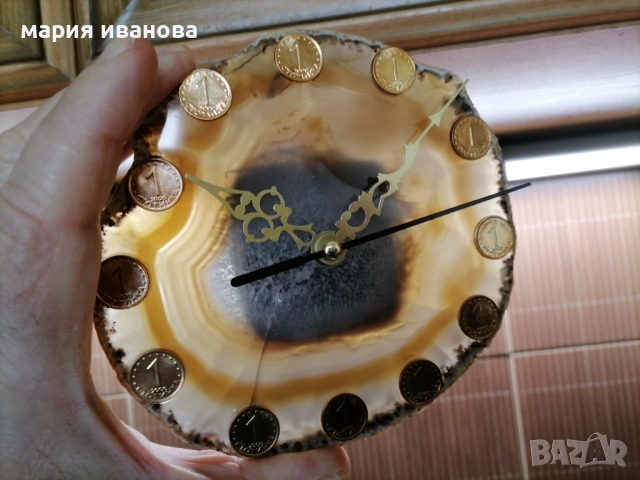 Стенен часовник с ахат плавен механизъм, снимка 4 - Други стоки за дома - 53217581