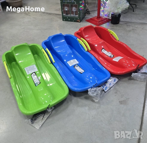 Пластмасова детска шейна с въже за дърпане и Спирачка