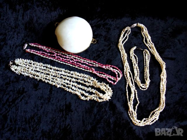 Колиета от речни перли и голяма седефена мида-кутия, снимка 5 - Бижутерийни комплекти - 45486761