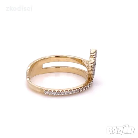 Златен дамски пръстен 3,45гр. размер:57 14кр. проба:585 модел:793-5, снимка 2 - Пръстени - 36160928