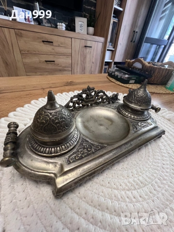 Стара колекционерска мастилница в стил art Nuevo., снимка 3 - Антикварни и старинни предмети - 54133516