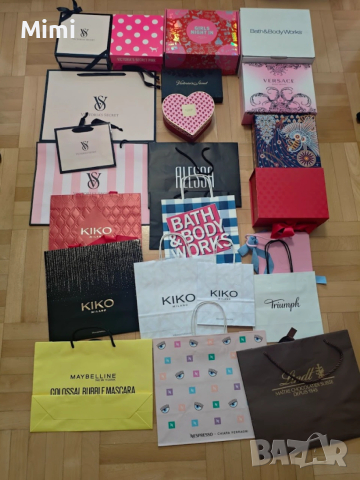 Маркови торбички и кутии Victoria's Secret, Bath and Body works, Kiko Milano, Guess, Pandora и други