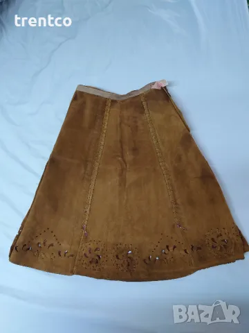 Кожена пола vintage old fashion grunge, снимка 4 - Поли - 49737449